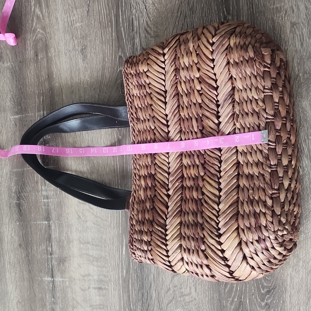 SUN N SAND Natural Wicker Woven Tote with Pouch Set - Picture 11 of 12